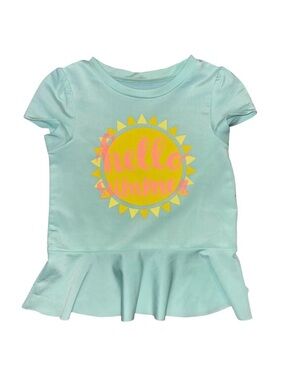 Cat & Jack ~ Teal Swim Shirt Cover Up UV Protectant with Sun Graphic 2T NWOT